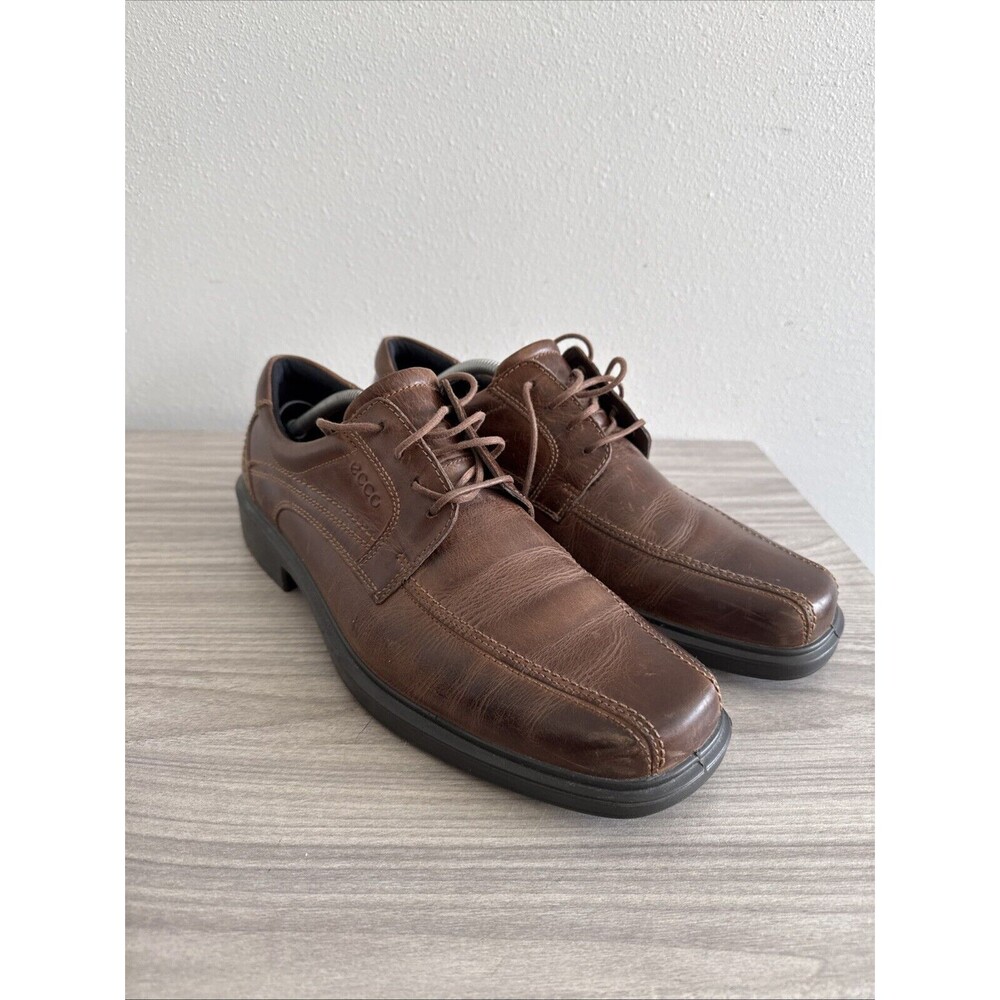 Ecco Helsinki Men’s Brown Leather Bike Toe Shoes EUR 45 US 11-11.5 - Picture 4 of 10